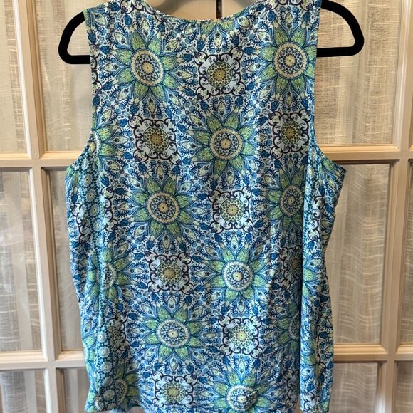 J. Jill Mandala Floral Patterned Tank with Buttons - Picture 4 of 4